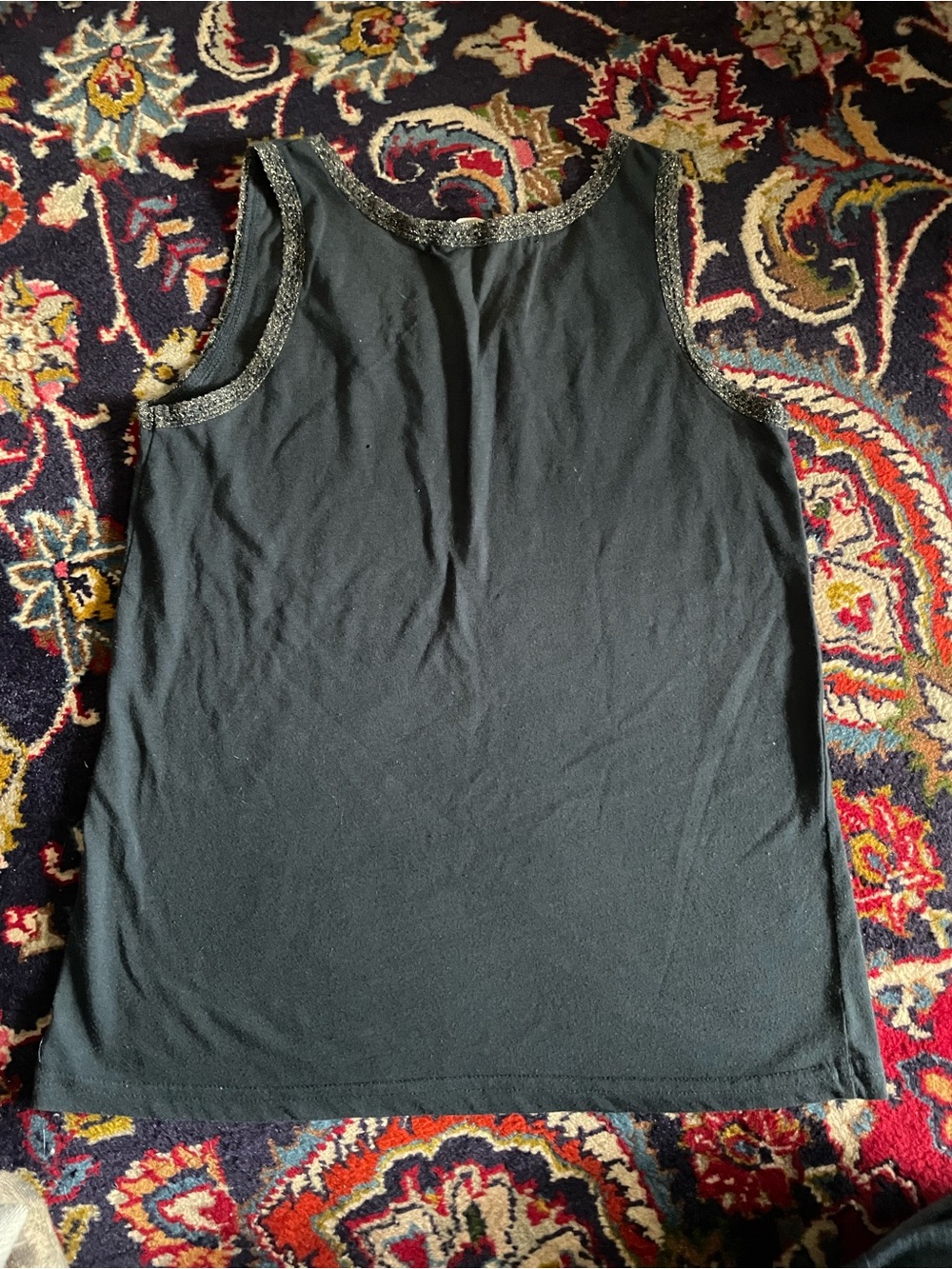 Women's blue Tank with Metallic Trim - Picture 2 of 2